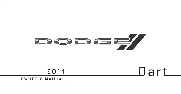 Dodge Dart 2014 MY. Owner&#39;s Manual