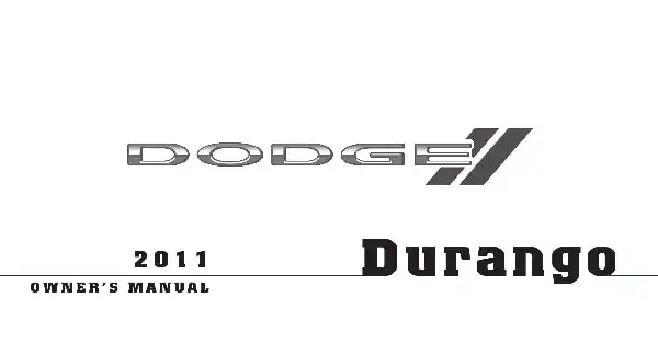 Dodge Durango 2011 MY. Owner&#39;s Manual