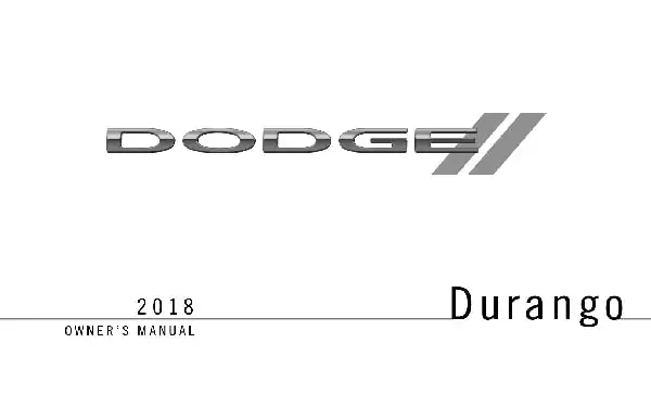 Dodge Durango 2018 MY. Owner&#39;s Manual