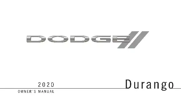 Dodge Durango 2020 MY. Owner&#39;s Manual