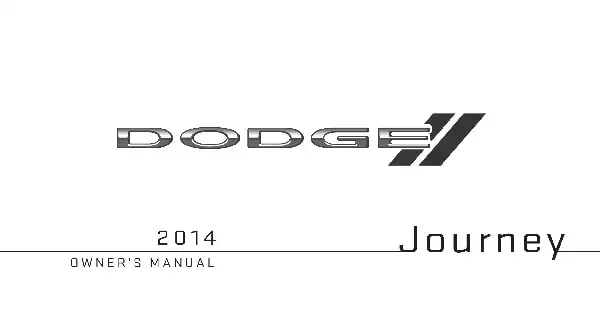 Dodge Journey 2014 MY. Owner&#39;s Manual