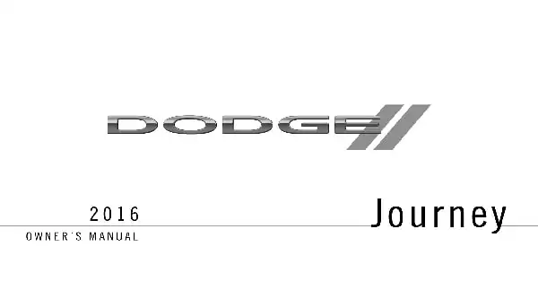 Dodge Journey 2016 MY. Owner&#39;s Manual