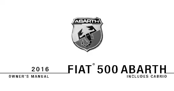 Fiat Abarth 2016 MY. Owner&#39;s Manual