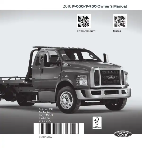 Ford F-650, F-750 2018 MY. Owner&#39;s Manual