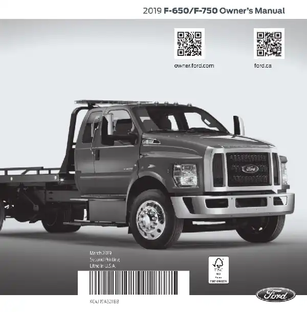 Ford F-650, F-750 2019 MY. Owner&#39;s Manual