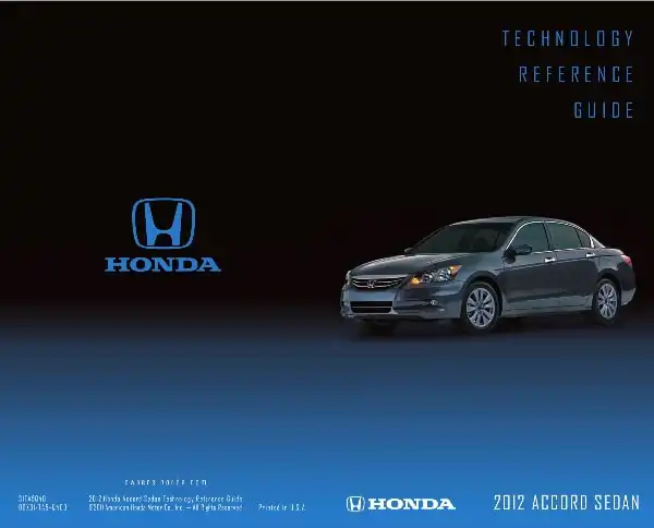 Honda Accord 2012 MY. Technology Reference Guide