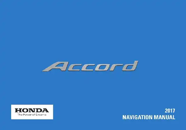 Honda Accord 2017 MY. Navigation Manual