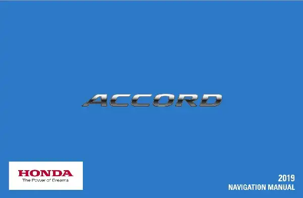Honda Accord 2019 MY. Navigation Manual