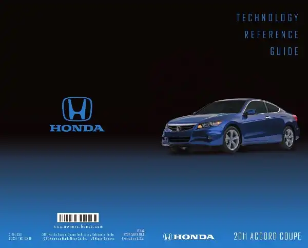 Honda Accord Coupe 2011 MY. Technology Reference Guide