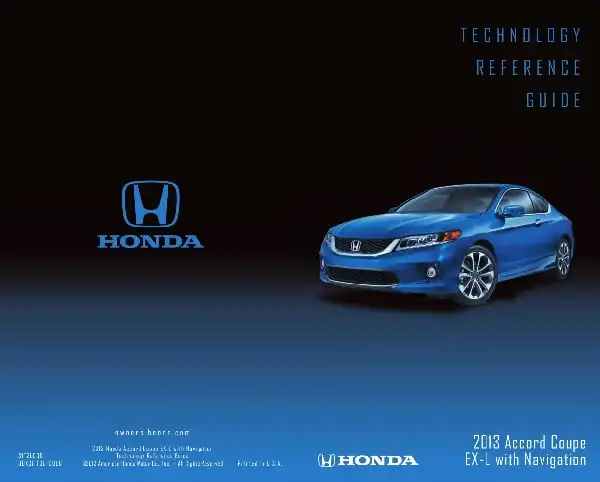 Honda Accord Coupe 2013 MY. Technology Reference Guide