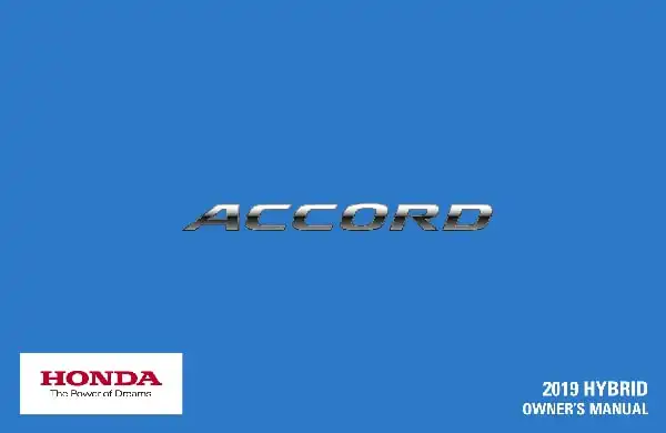 Honda Accord Hybrid 2019 MY. Owner&#39;s Manual