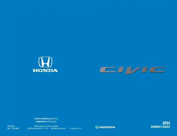 Honda Civic 2015 MY. Owner&#39;s Guide
