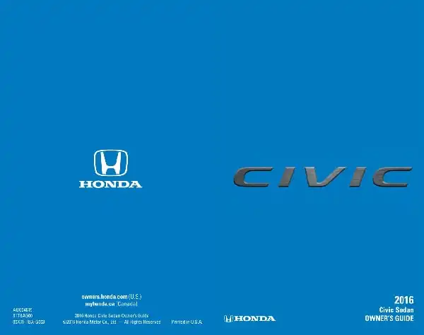 Honda Civic 2016 MY. Owner&#39;s Guide