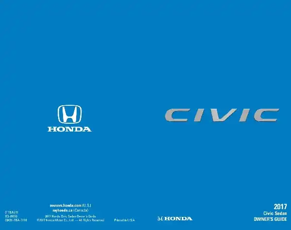 Honda Civic 2017 MY. Owner&#39;s Guide