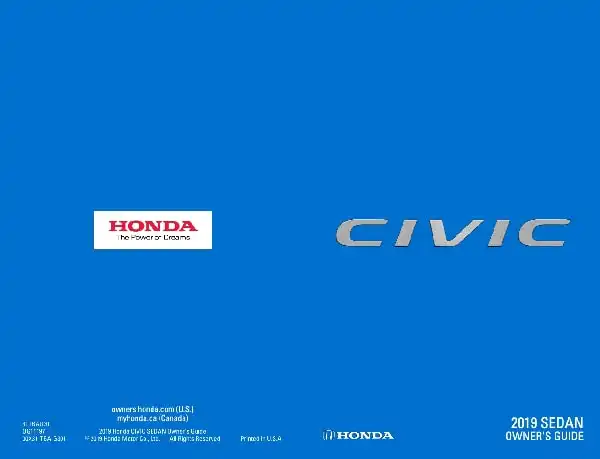 Honda Civic 2019 MY. Owner&#39;s Guide