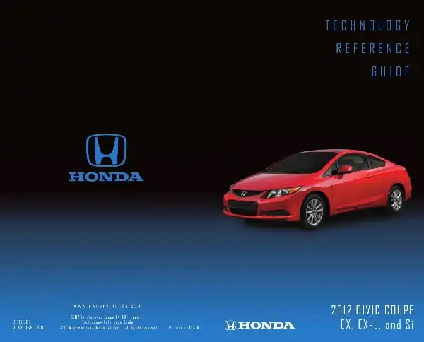 Honda Civic Coupe 2012 MY. Technology Reference Guide