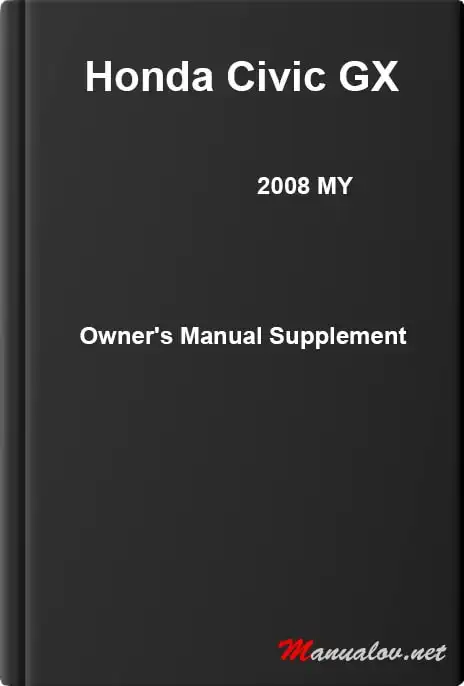 Honda Civic GX 2008 MY. Owner&#39;s Manual Supplement