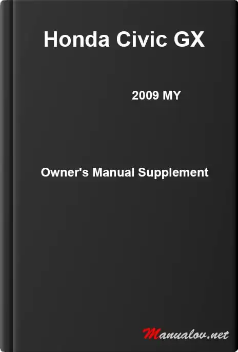 Honda Civic GX 2009 MY. Owner&#39;s Manual Supplement