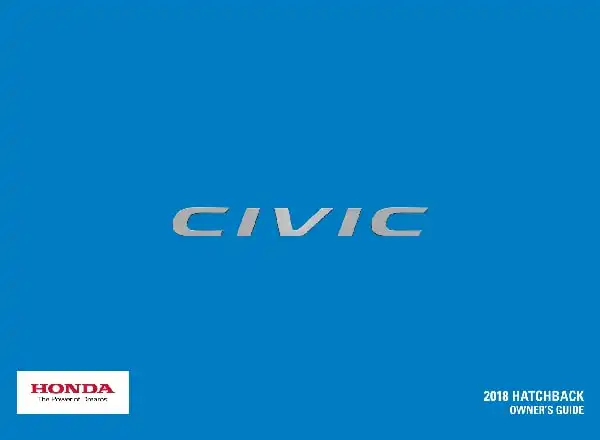 Honda Civic Hatchback 2018 MY. Owner&#39;s Guide