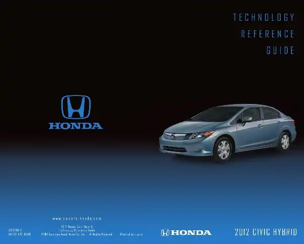 Honda Civic Hybrid 2012 MY. Technology Reference Guide
