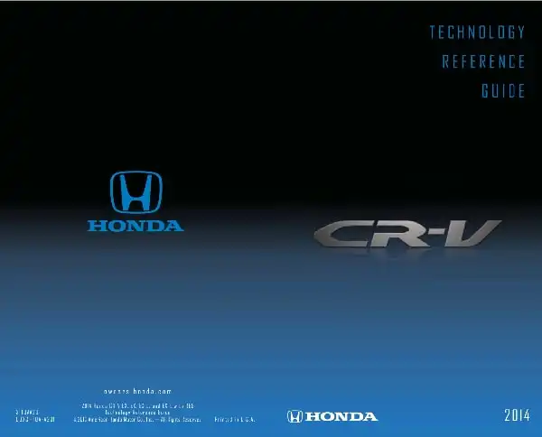 Honda CR-V 2014 MY. Technology Reference Guide