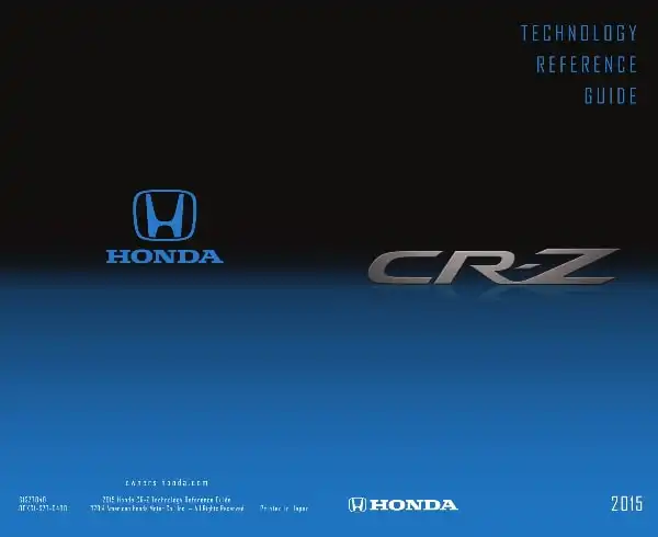 Honda CR-Z 2015 MY. Technology Reference Guide