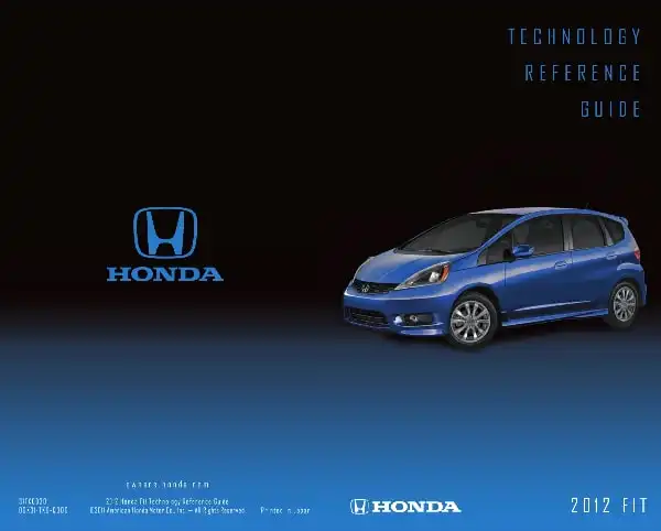 Honda Fit 2012 MY. Technology Reference Guide