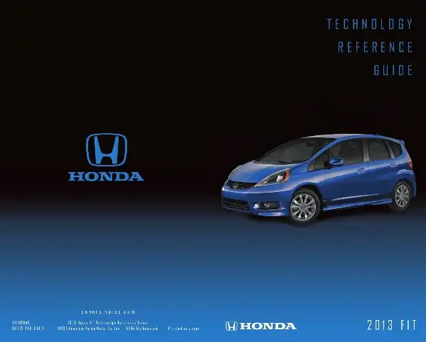 Honda Fit 2013 MY. Technology Reference Guide