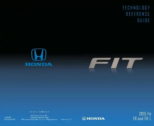 Honda Fit 2015 MY. Technology Reference Guide