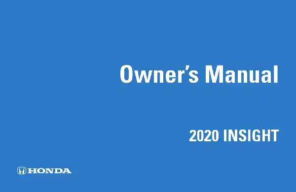 Honda Insight 2020 MY. Owner&#39;s Manual