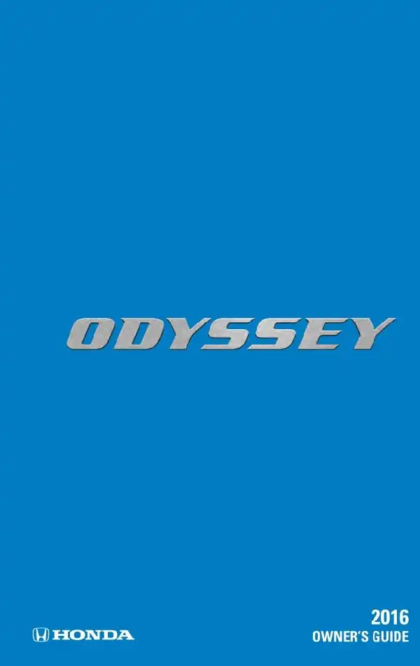 Honda Odyssey 2016 MY. Owner&#39;s Guide