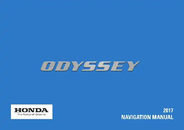 Honda Odyssey 2017 MY. Navigation Manual