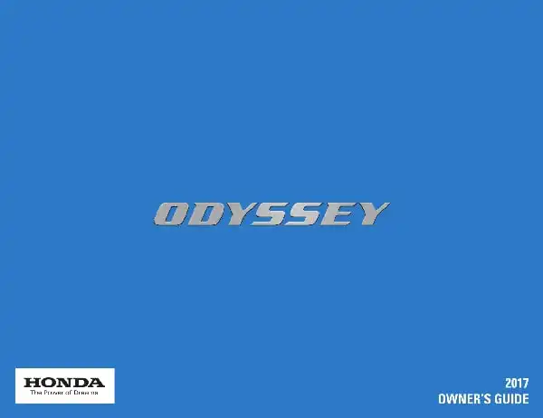 Honda Odyssey 2017 MY. Owner&#39;s Guide