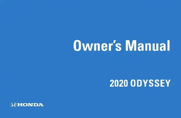 Honda Odyssey 2020 MY. Owner&#39;s Manual