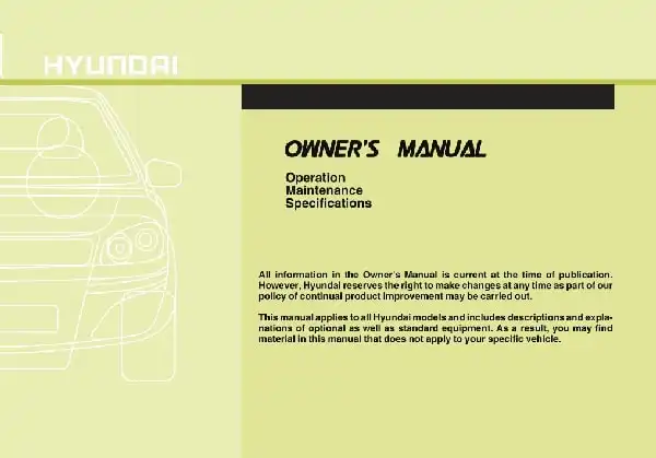 Hyundai Accent 2011 MY. Owner&#39;s Manual