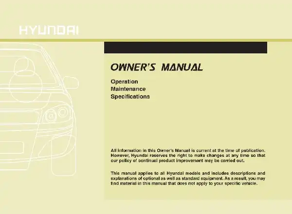Hyundai Accent 2012 MY. Owner&#39;s Manual