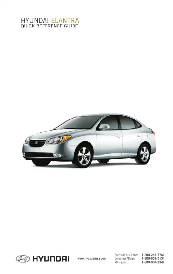 Hyundai Elantra 2008 MY. Quick Reference Guide