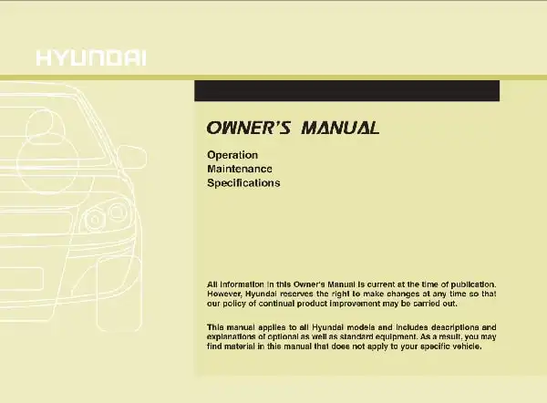 Hyundai Elantra 2011 MY. Owner&#39;s Manual