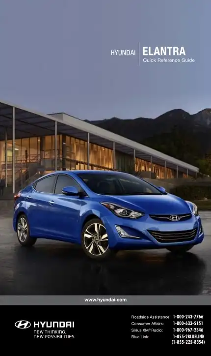 Hyundai Elantra 2016 MY. Quick Reference Guide