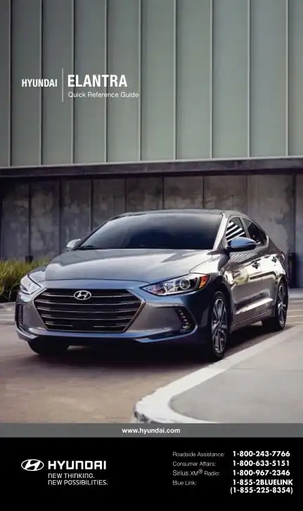 Hyundai Elantra 2017 MY. Quick Reference Guide