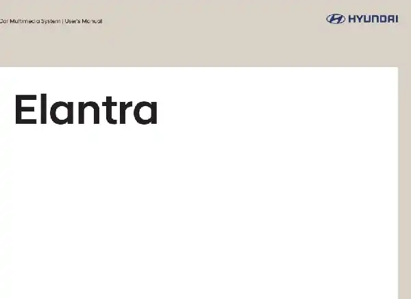 Hyundai Elantra 2020 MY. AVN-5 User&#39;s Manual