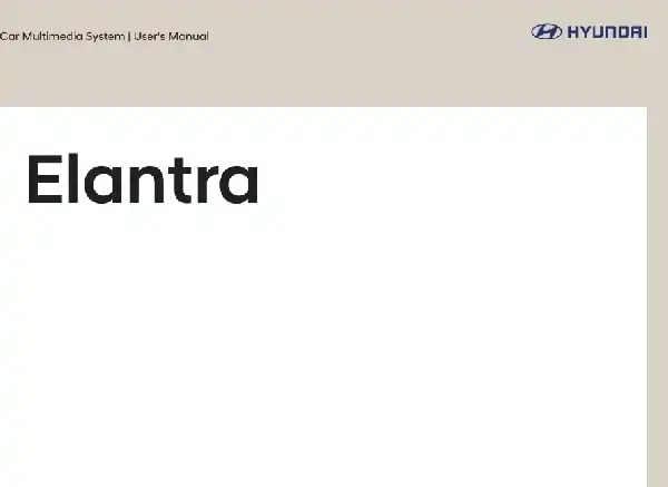 Hyundai Elantra 2020 MY. Display Audio Manual