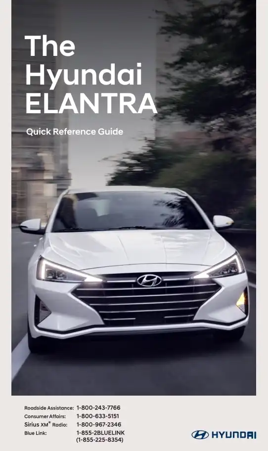 Hyundai Elantra 2020 MY. Quick Reference Guide