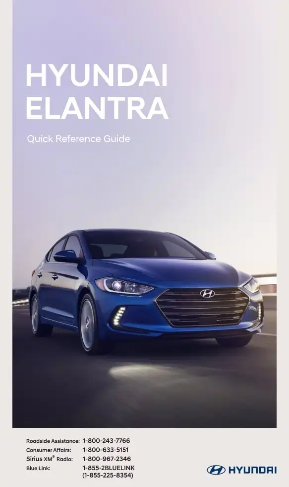 Hyundai Elantra AD 2018 MY. Quick Reference Guide