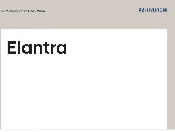 Hyundai Elantra ADA 2018 MY. Multimedia Manual