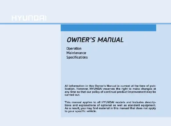 Hyundai Elantra PD 2018 MY. Owner&#39;s Manual