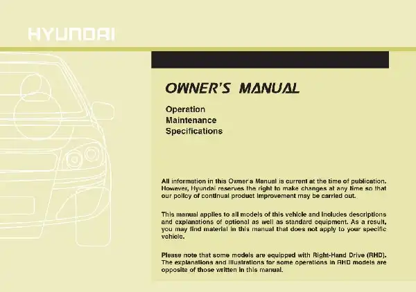 Hyundai Santa Fe 2013 MY. Owner&#39;s Manual