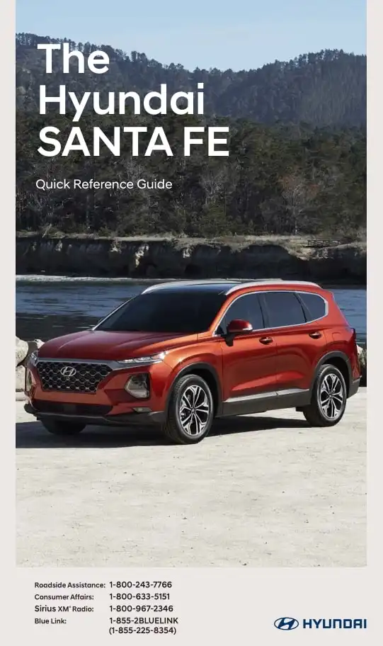 Hyundai Santa Fe 2020 року. Quick Reference Guide
