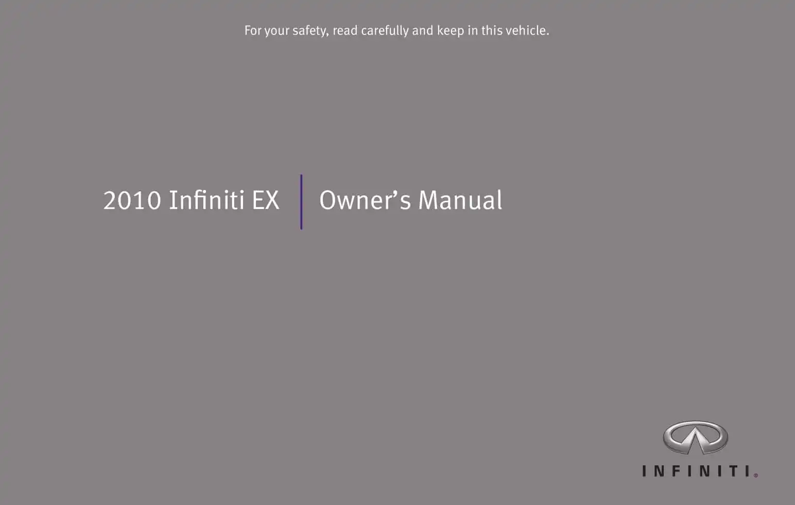 Infiniti EX35 2010 MY. Owner&#39;s Manual
