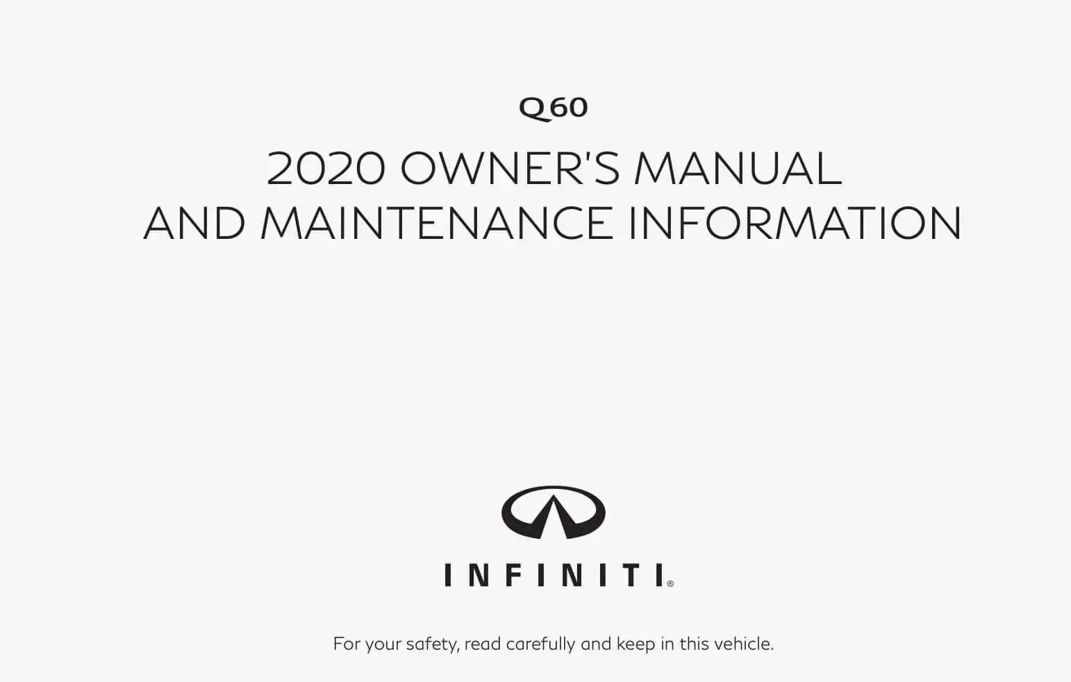 Infiniti Q60 2020 MY. Owner&#39;s Manual